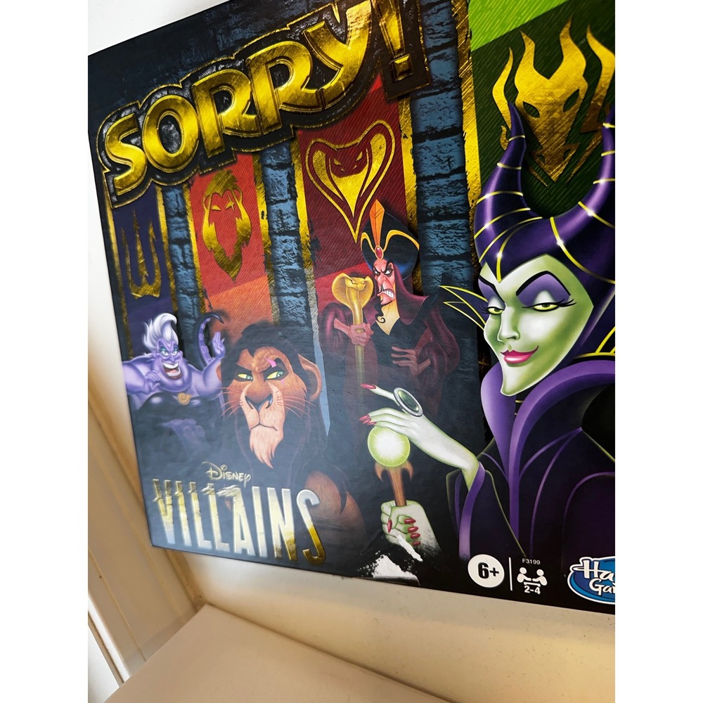 Hasbro Disney Villains Sorry! Board Game Maleficent Ursula Jafar Scar F3199